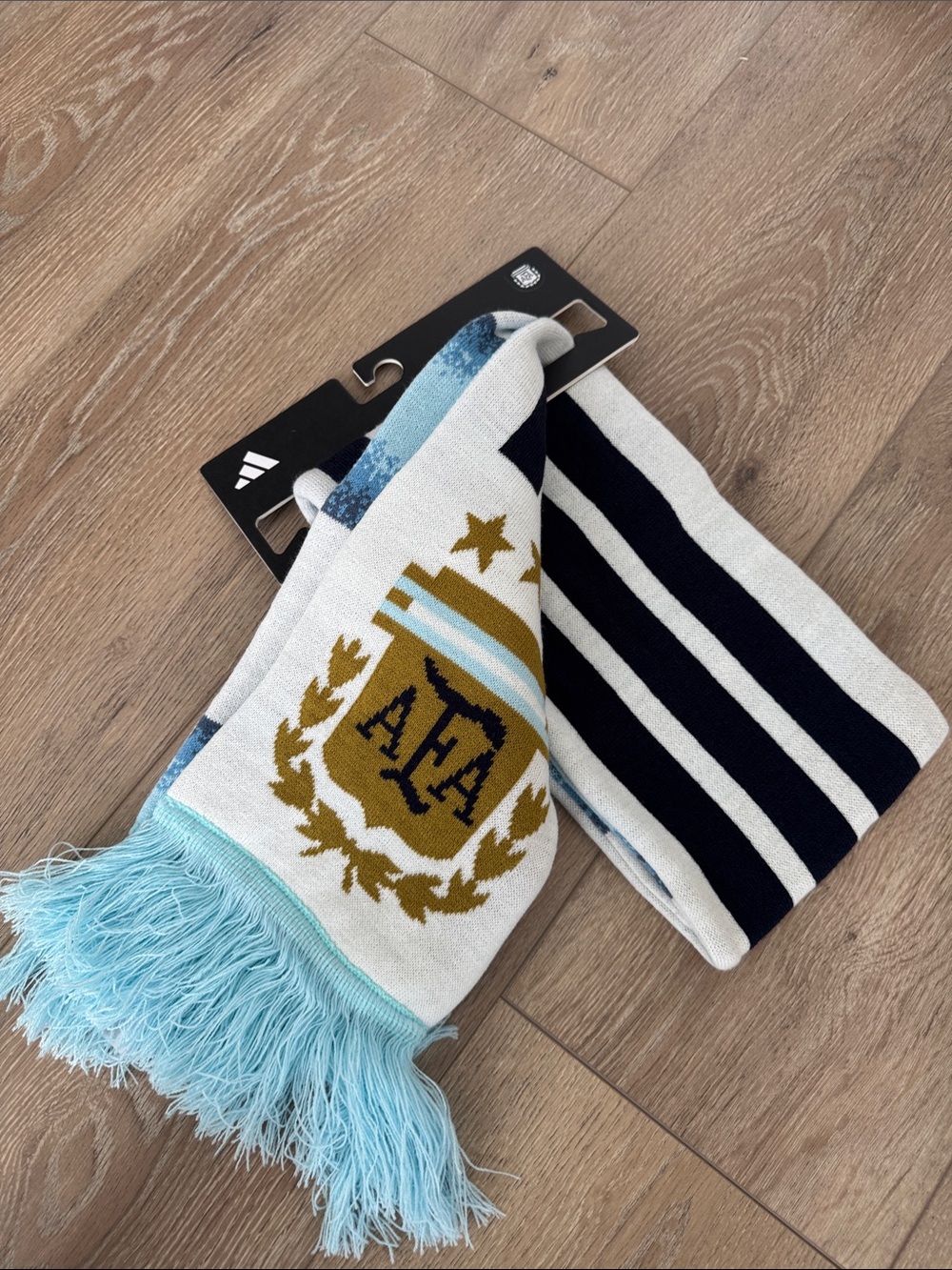 adidas Light Blue White Gold Scarf